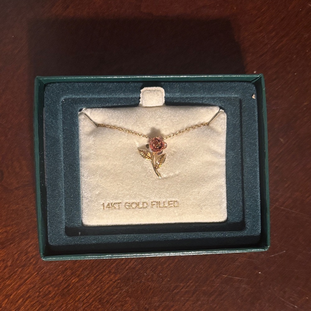 14K Gold Filled Rose Necklace